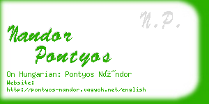 nandor pontyos business card